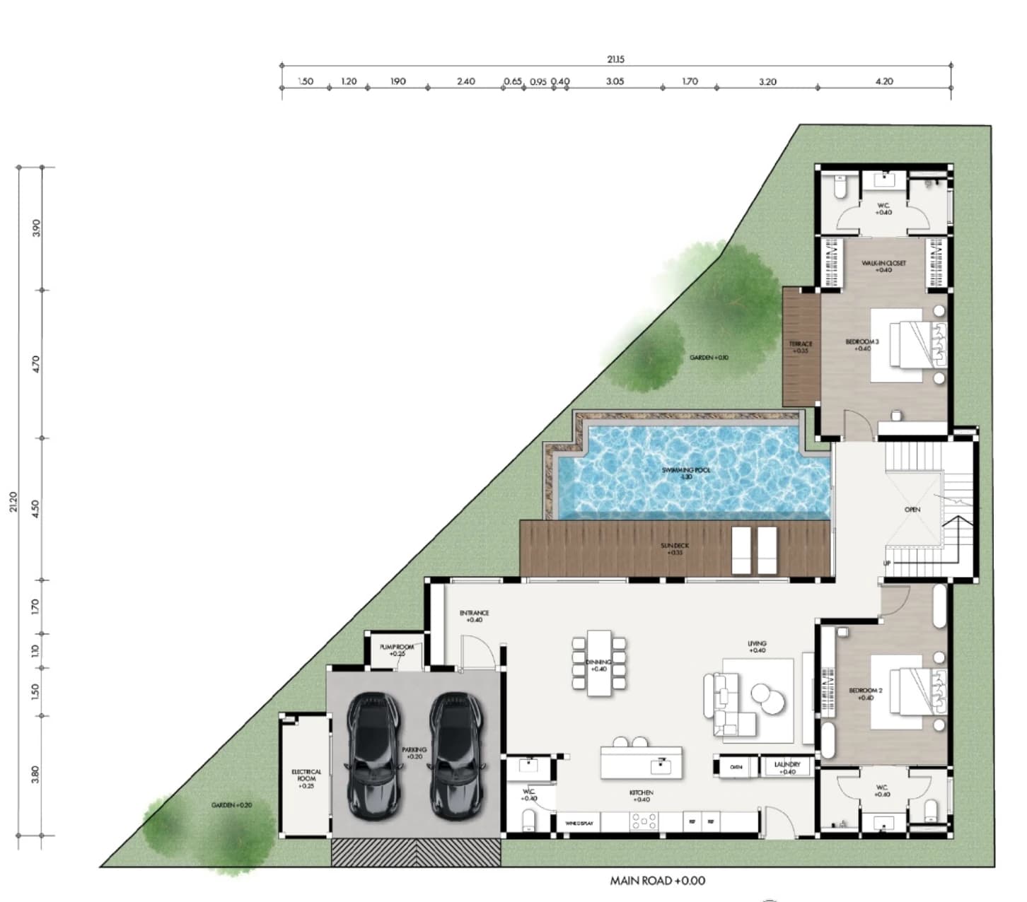 Mustervilla, Grundstück 7: Grundriss Erdgeschoss